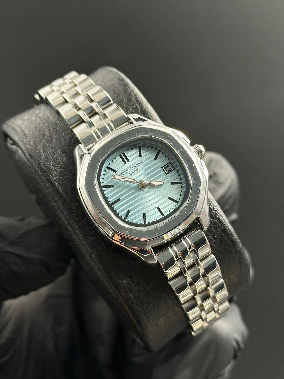 Patk Mujer Plateado Tablero Azul