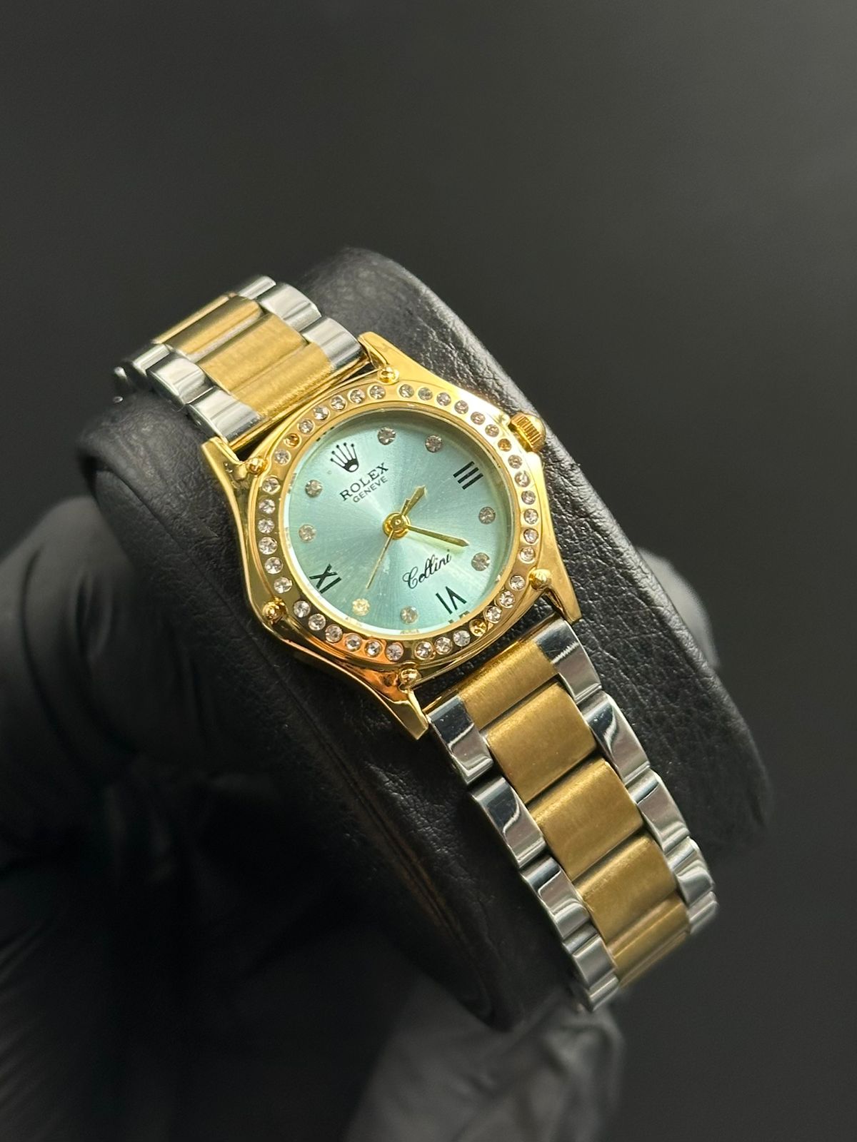 Rlx Mujer New Bicolor Dorado Tablero Verdoso Dorado