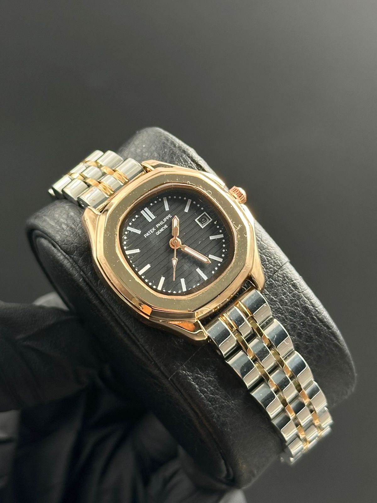 Patk Mujer Bicolor Oro Rosa Tablero Negro