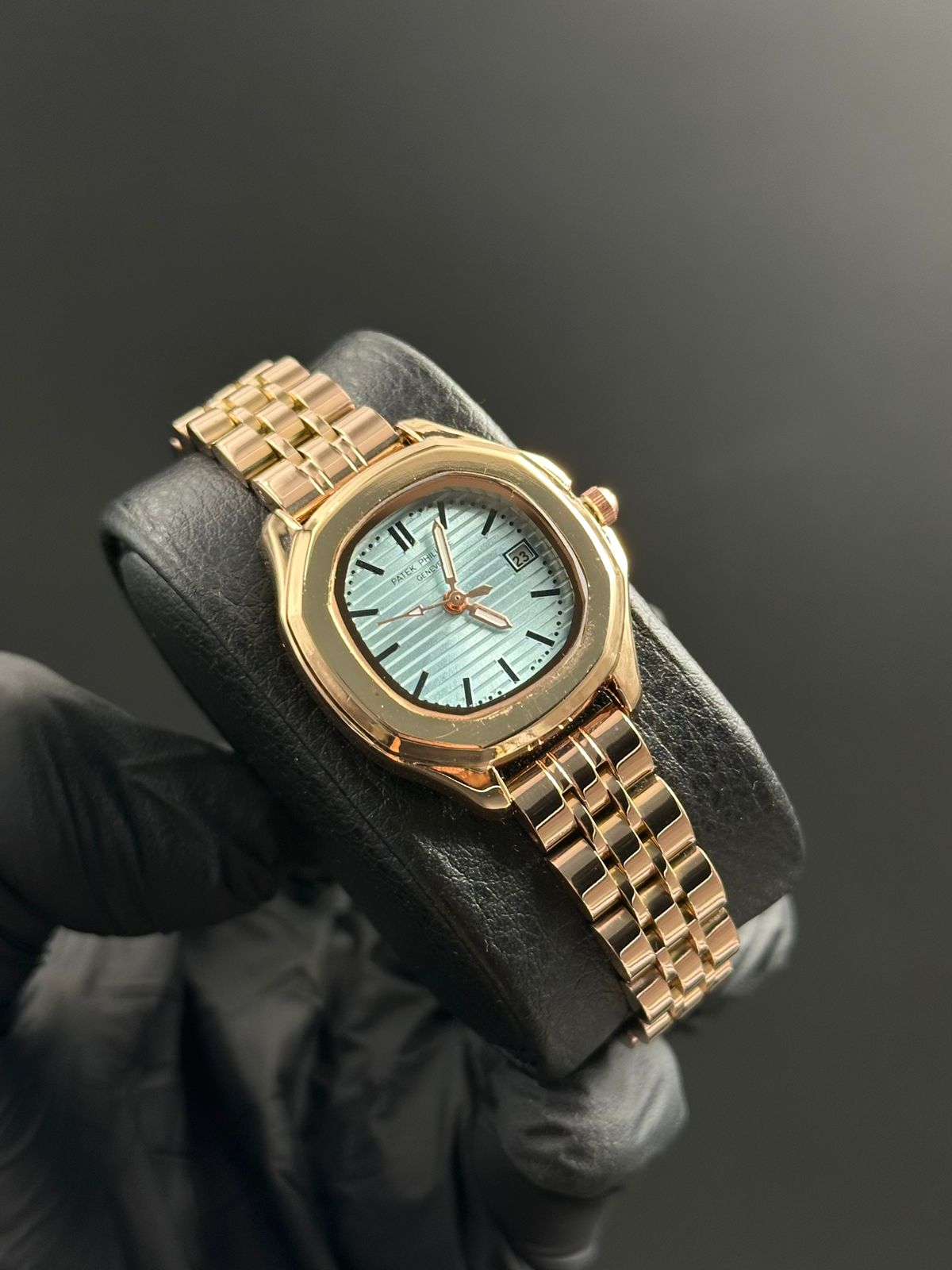 Patk Mujer Oro Rosa Tablero Azul