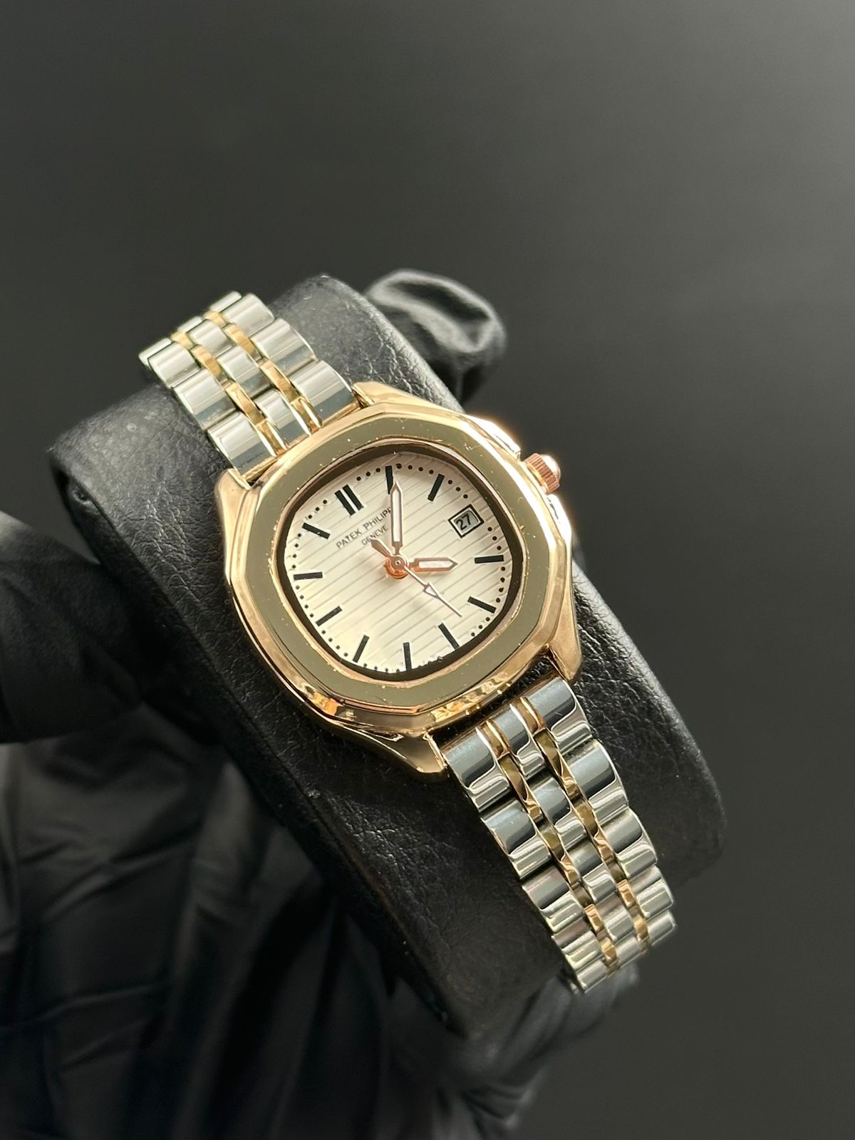 Patk Mujer Bicolor Oro Rosa Tablero Blanco