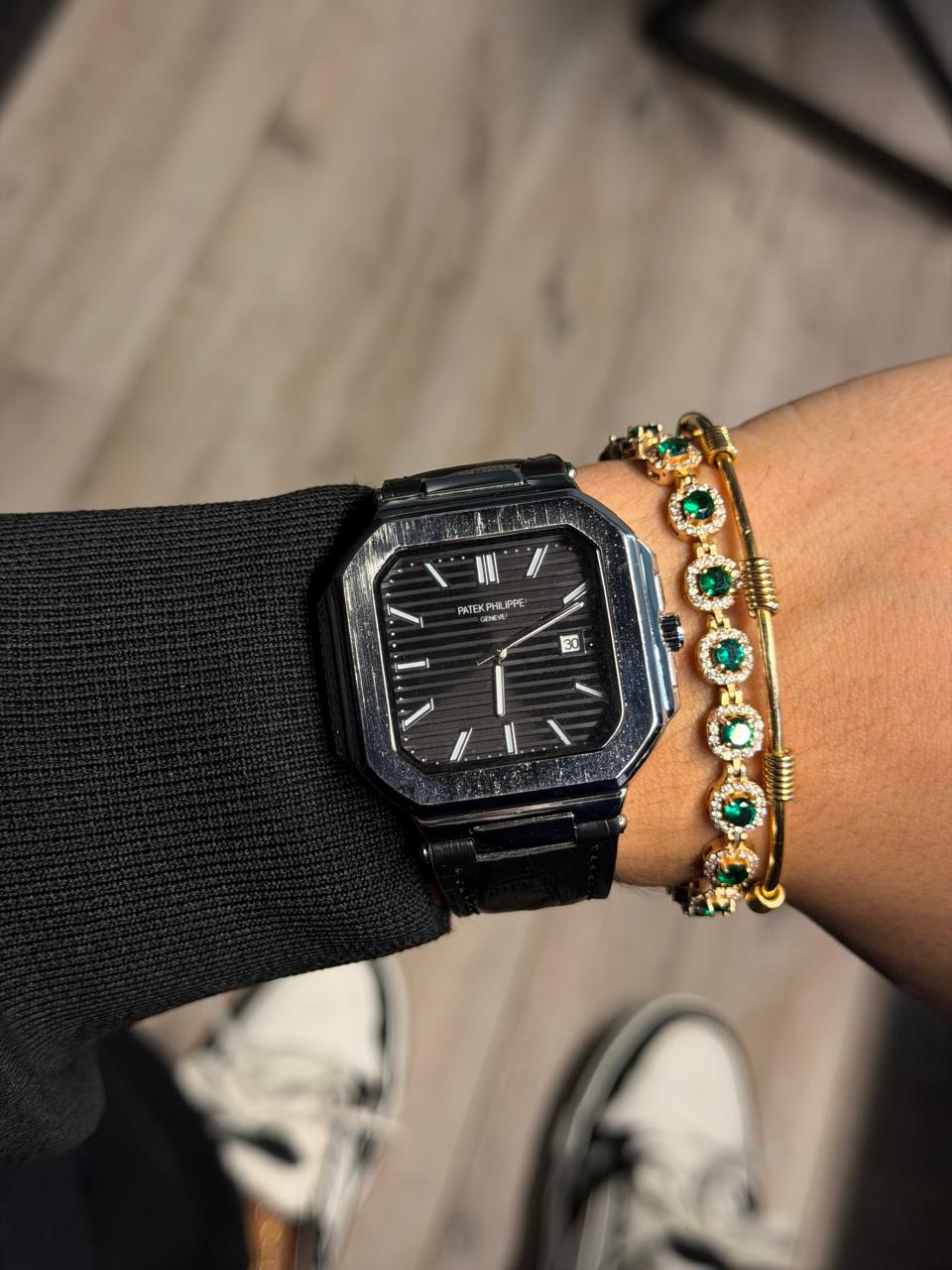 Patk Cuero Negro Tablero Negro