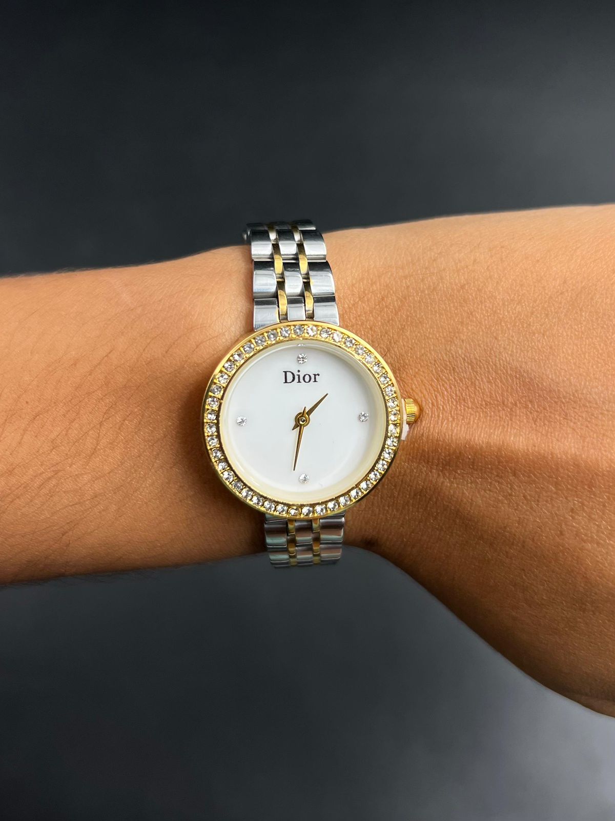 Dor Mujer Bicolor Dorado Tablero Blanco