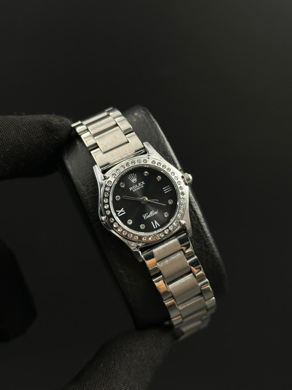 Rlx Mujer Plateado Tablero Negro