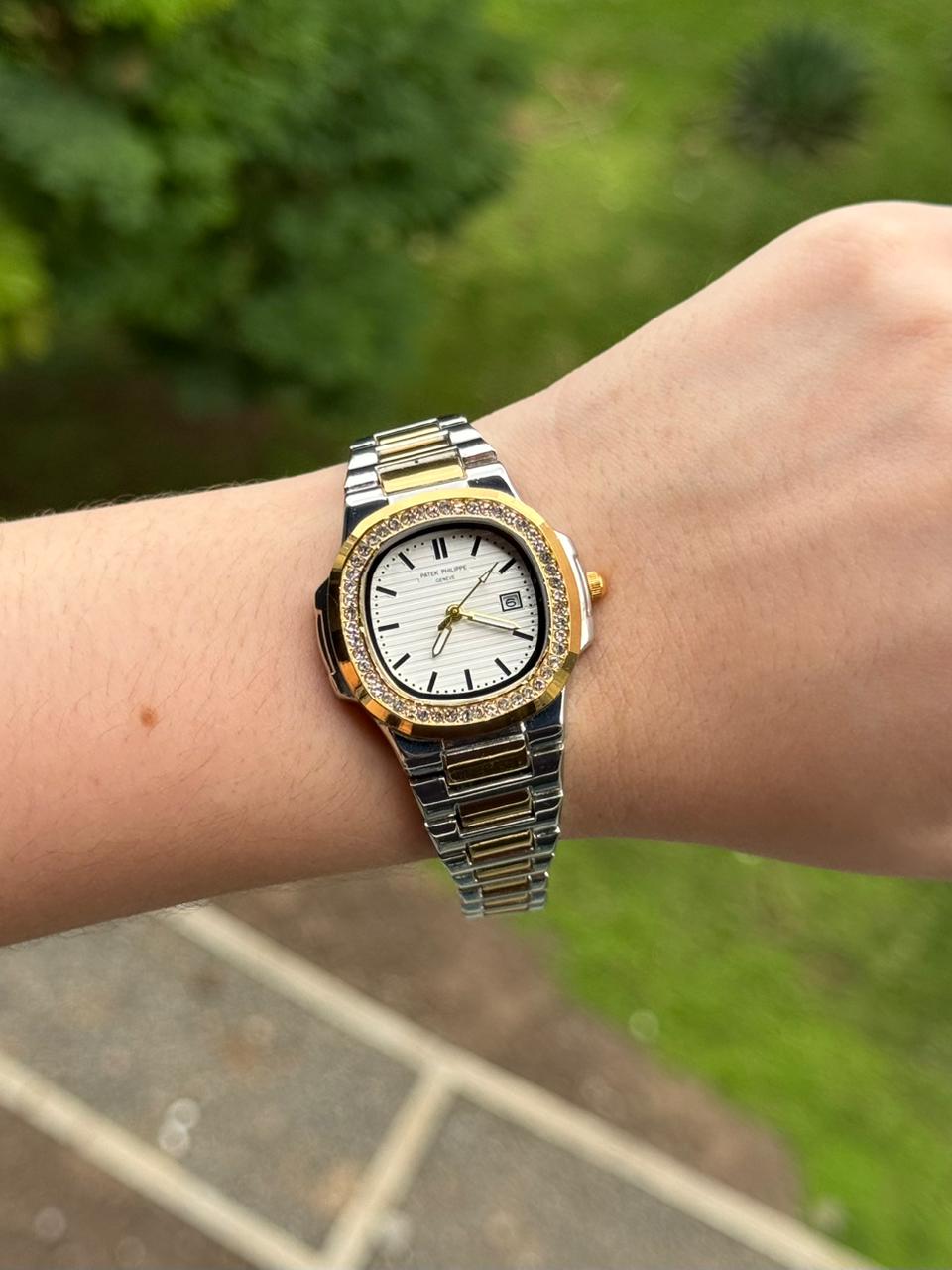 Patk Mujer Diamond Bicolor Tablero Blanco