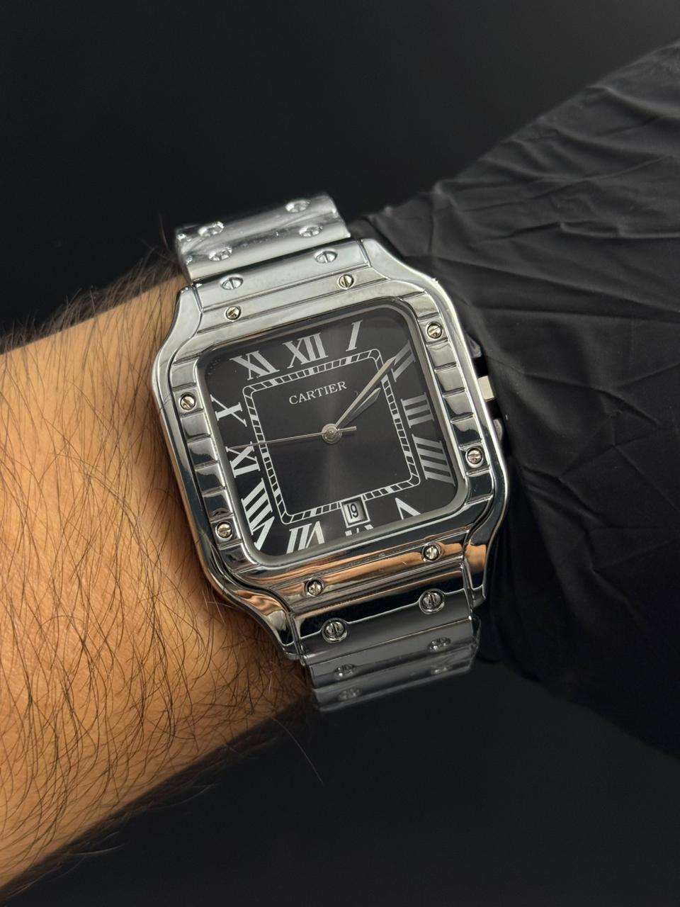 Crtr Santos Metalico Plateado Tablero Negro