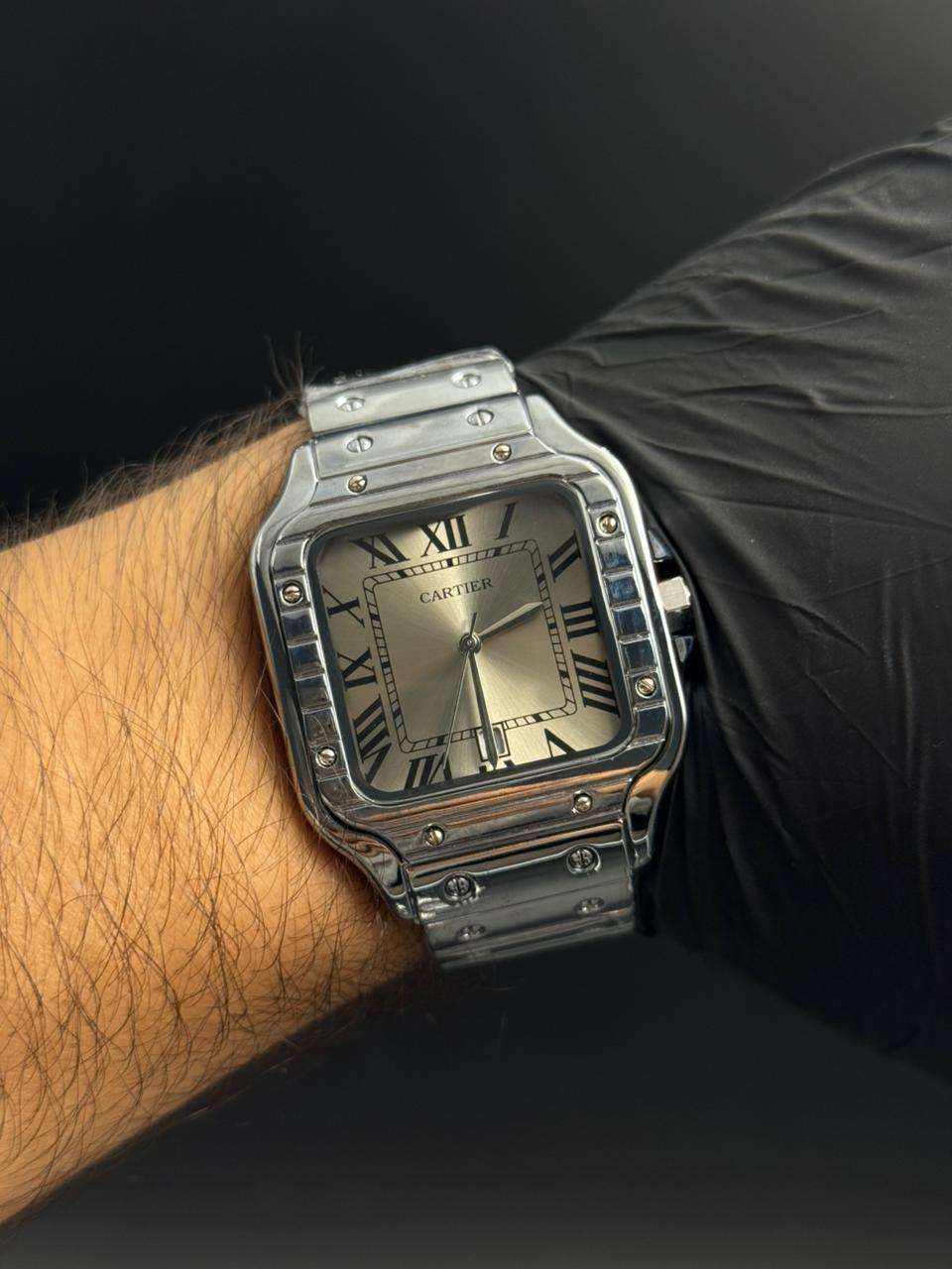 Crtr Santos Metalico Plateado Tablero Gris