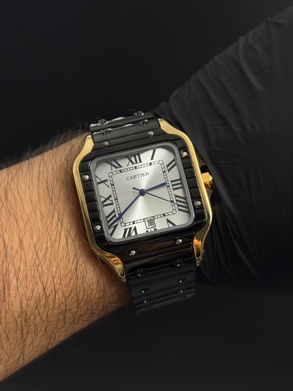 Crtr Santos Metalico Negro Tablero Plateado Dorado