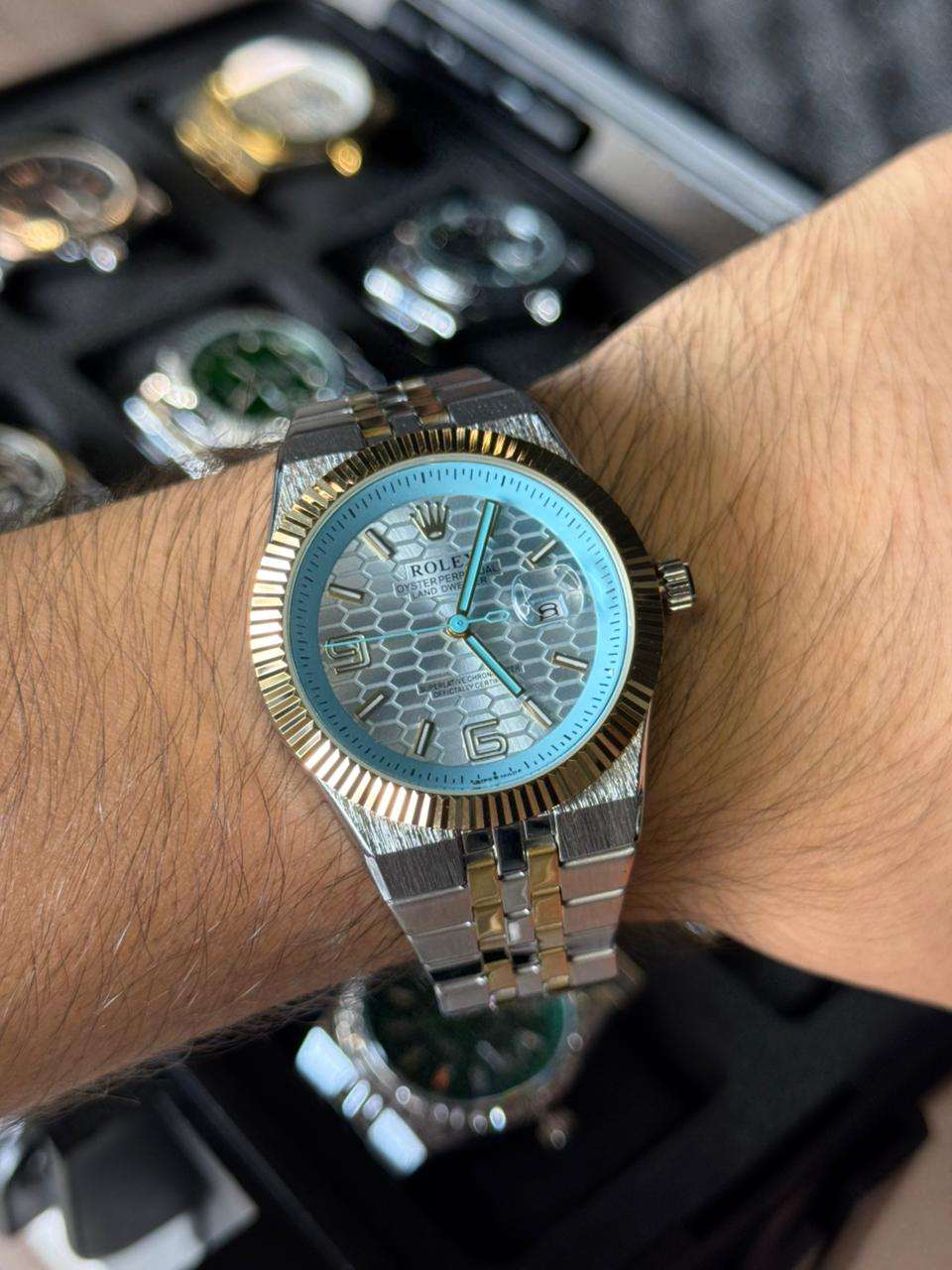 Rlx Lxue Bicolor Dorado Tablero Azul