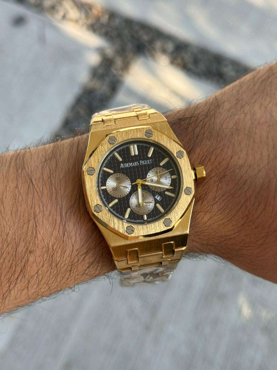 Admrs Metalico Crono Dorado Tablero Negro