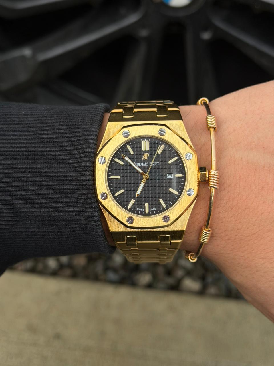 Admrs Metalico Liso Dorado Tablero Negro