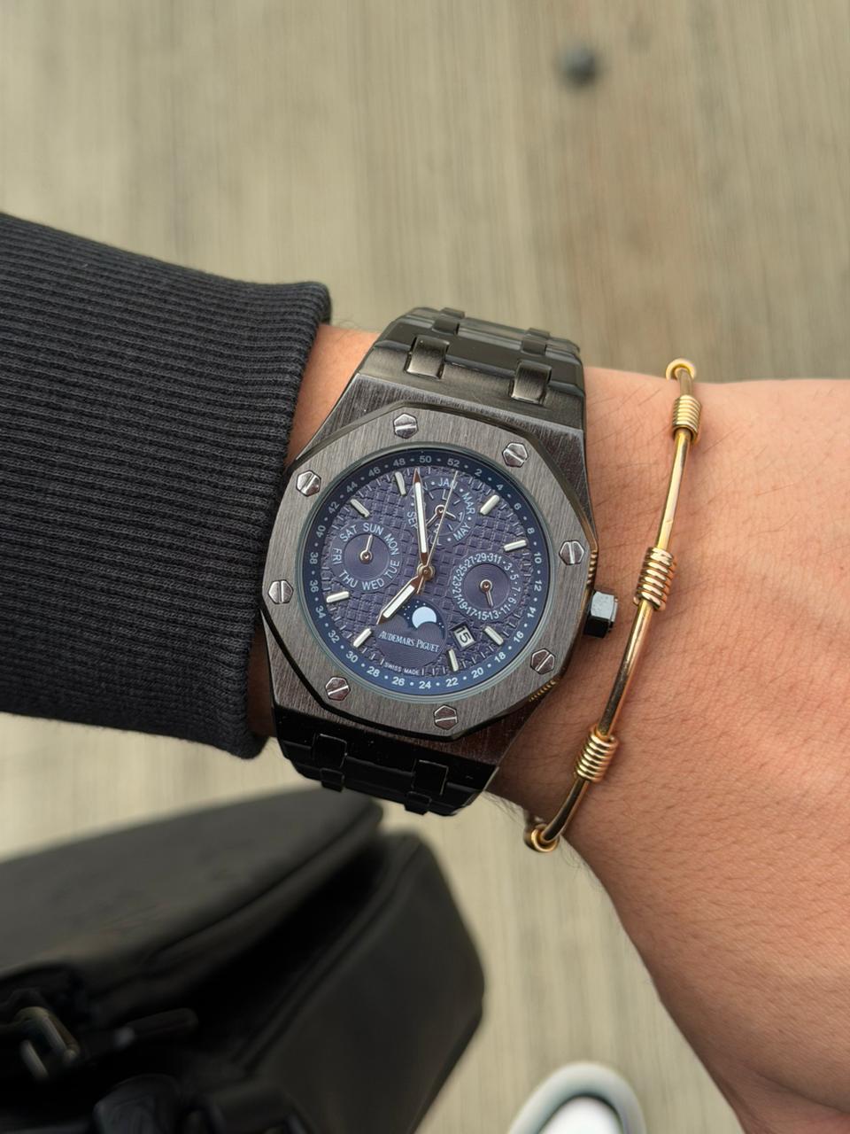 Admrs Metalico Negro Tablero Azul