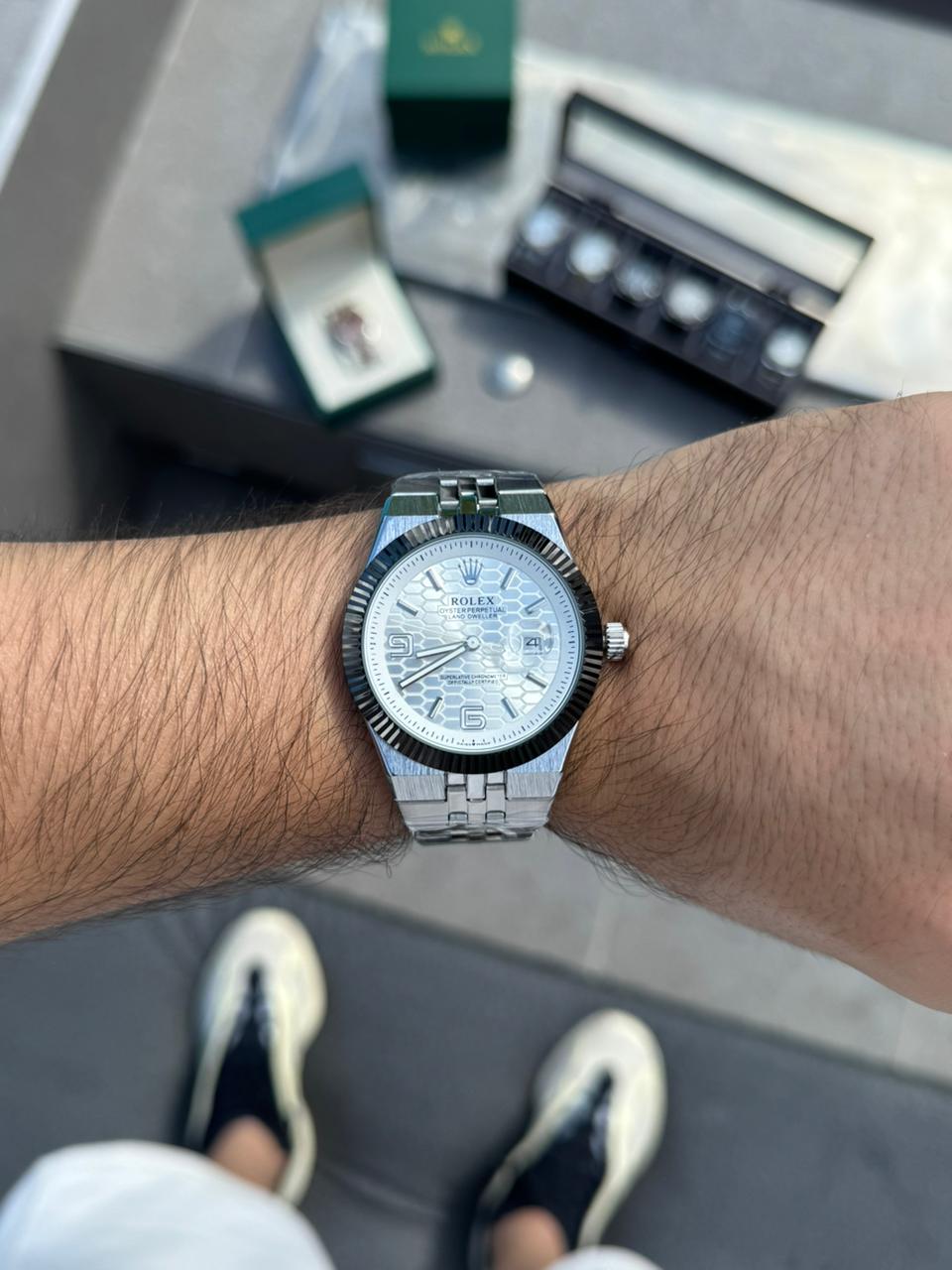 Rlx Lx Plateado Tablero Plateado Negro