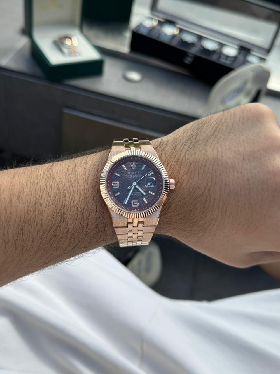 Rlx LX Oro Rosa Tablero Cafe