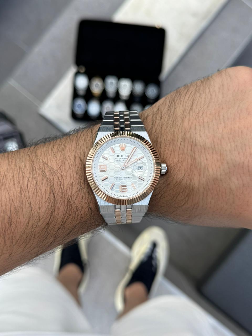 Rlx LX Bicolor Oro Rosa Tablero Plateado