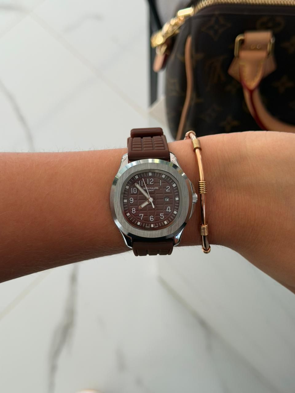 Ptk Mujer 2026 Goma Cafe Tablero Cafe Plateado