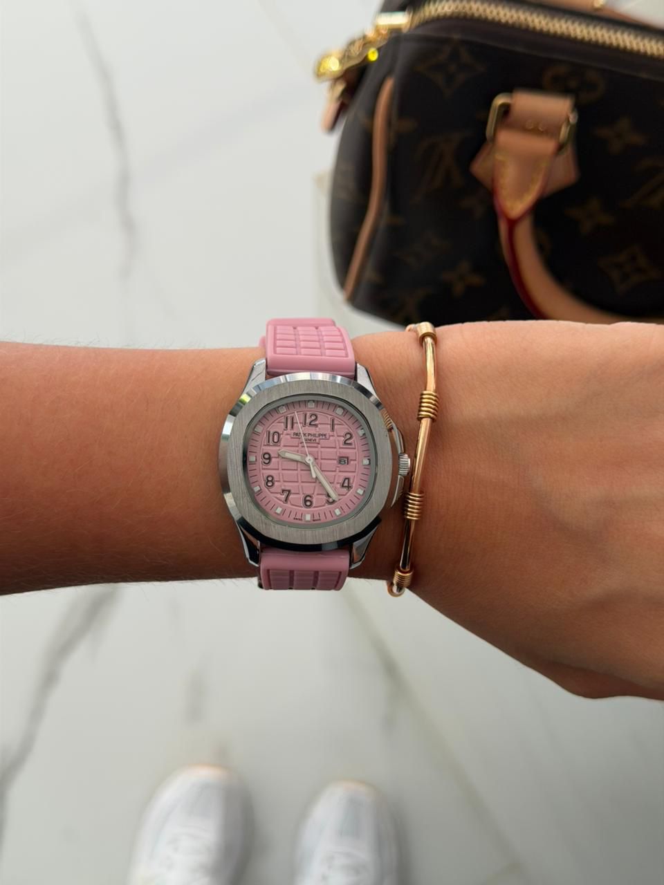 Ptk Mujer 2026 Goma Rosada Tablero Rosado Plateado