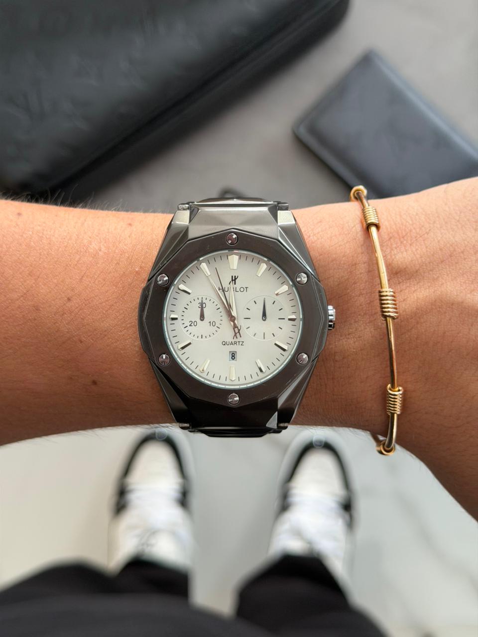 Hblt Resina Crono Negro Tablero Blanco