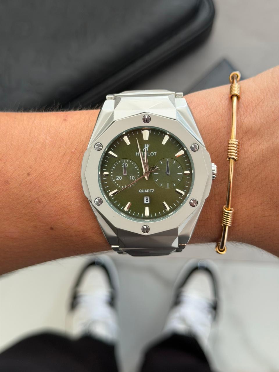 Hblt Resina Crono Gris Tablero Verde