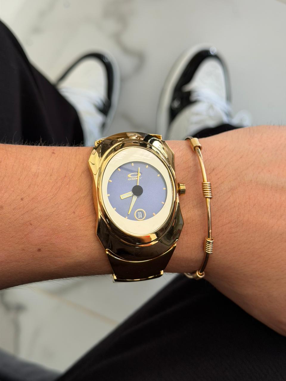 Okl Metalico Dorado Tablero Azul