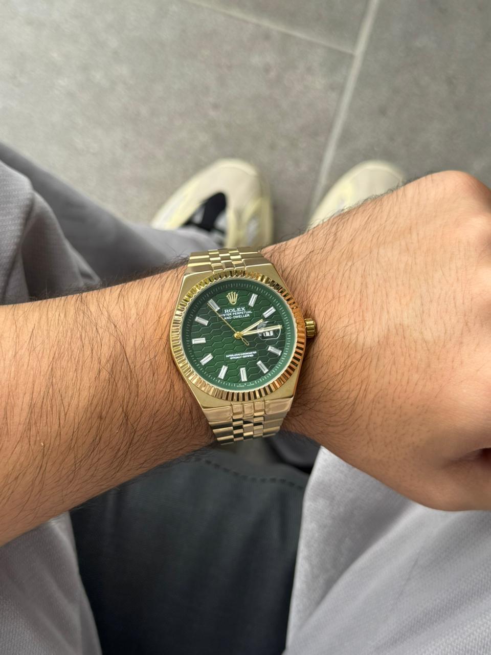 Rlx Oyster Luxe Dorado Tablero Verde