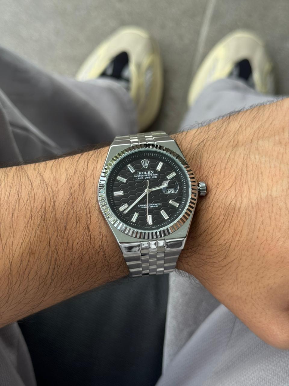 Rlx Oyster Luxe Plateado Tablero Negro