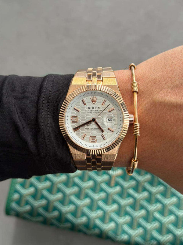 Rlx LX Oro Rosa Tablero Plateado