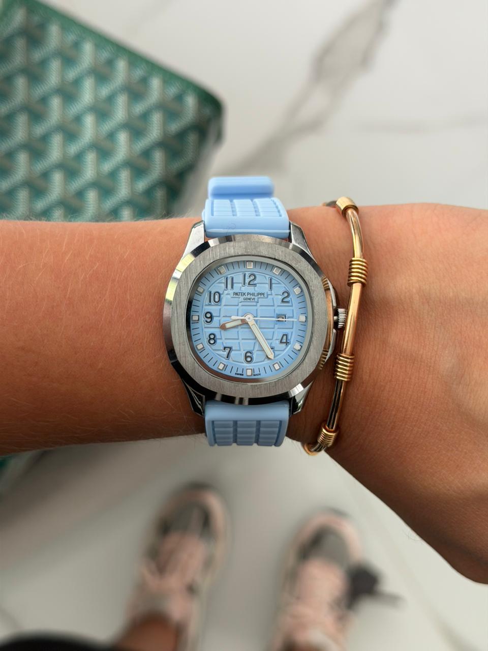 Ptk Mujer 2026 Goma Azul Cielo Tablero Azul Cielo Plateado