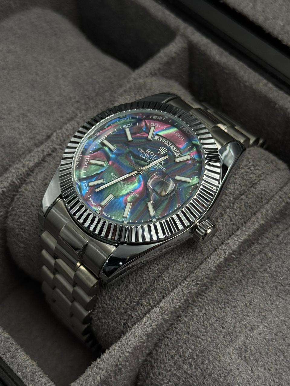 Rlx RSP Plateado Tablero Azul Tornasol