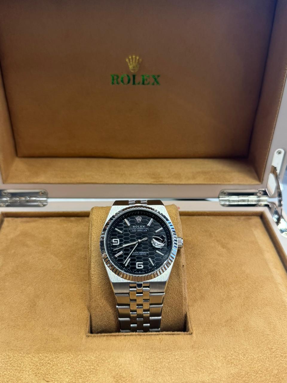 Rlx Oyster Luxury Plateado Tablero Negro