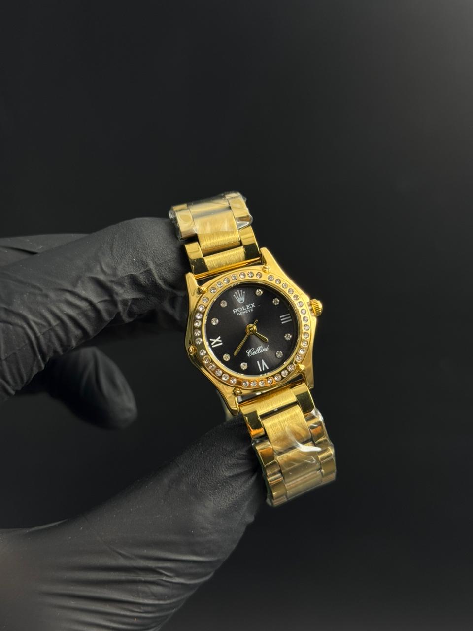 Rlx Mujer Dorado Tablero Negro