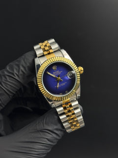 Rlx Day Mujer Bicolor Dorado Tablero Azul