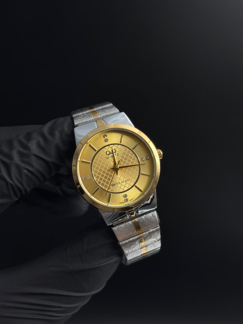 QYQ QT Mujer Bicolor Dorado Tablero Dorado