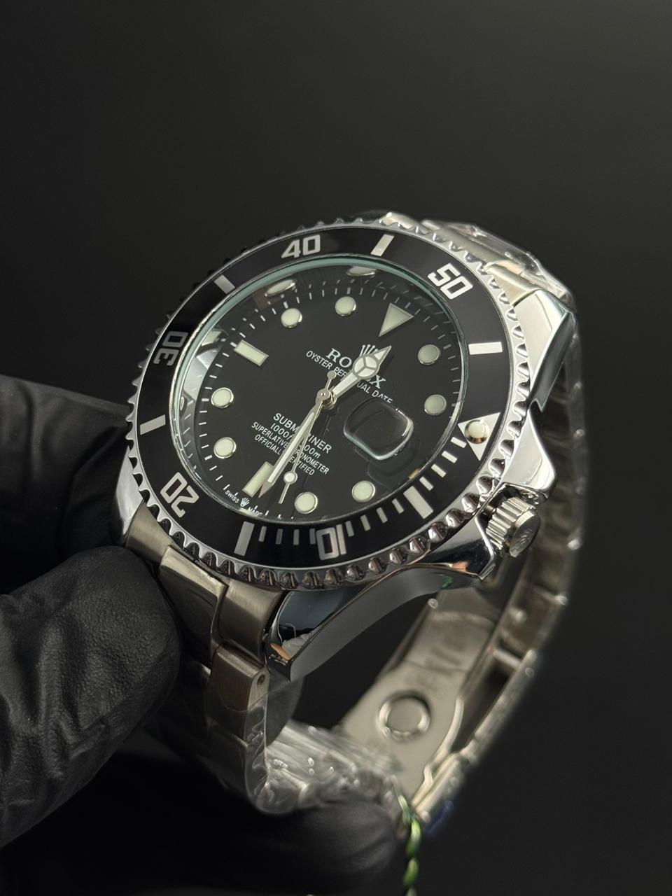 Rlx 2026 Submariner Plateado Tablero Negro Bisel Negro