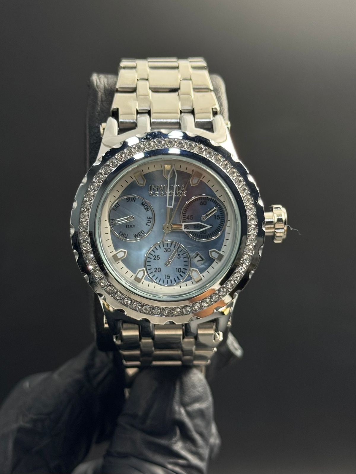 Invcta Mujer Plateado Tablero Azul