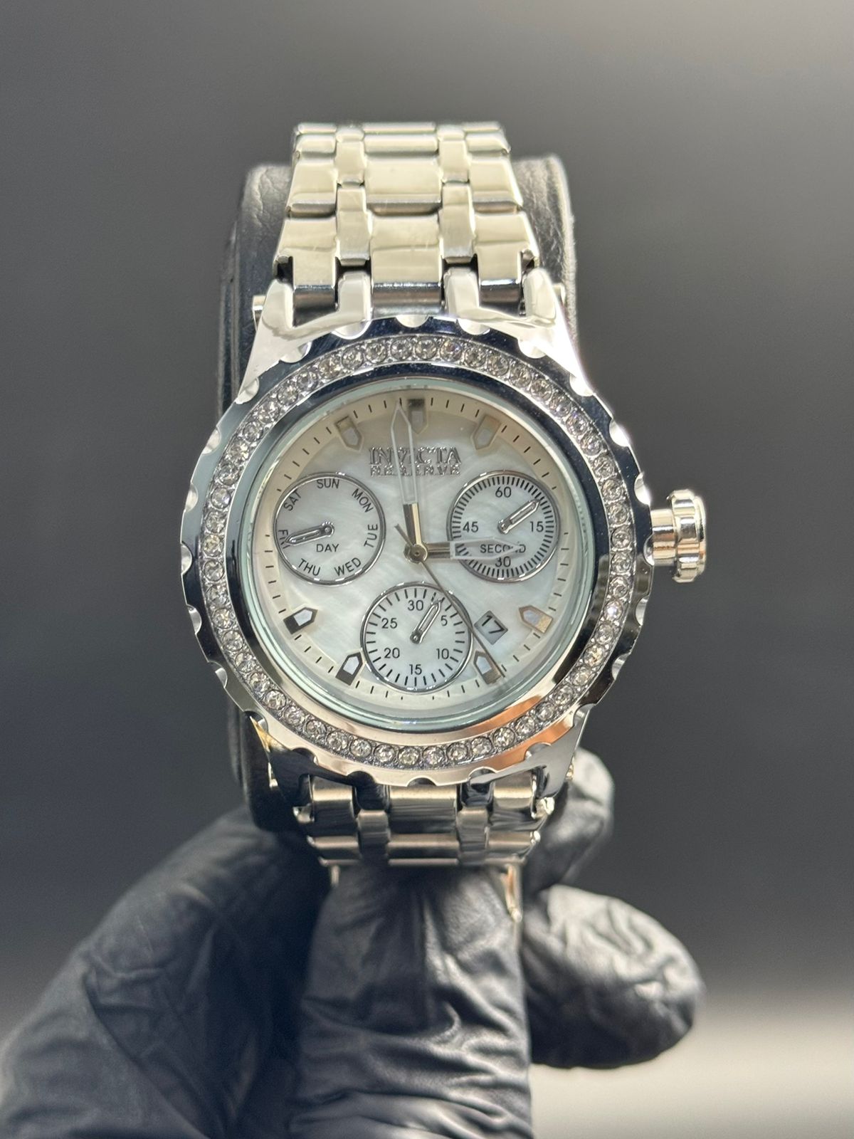 Invcta Mujer Plateado Tablero Blanco