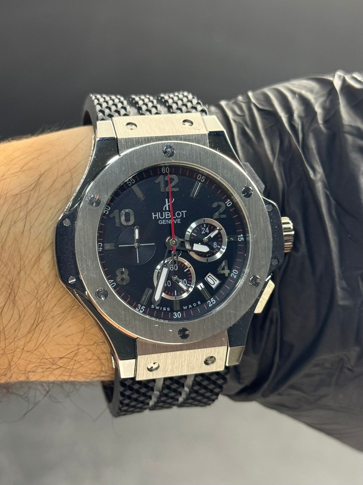 Hblt Luxury Goma Negra Tablero Negro Plateado