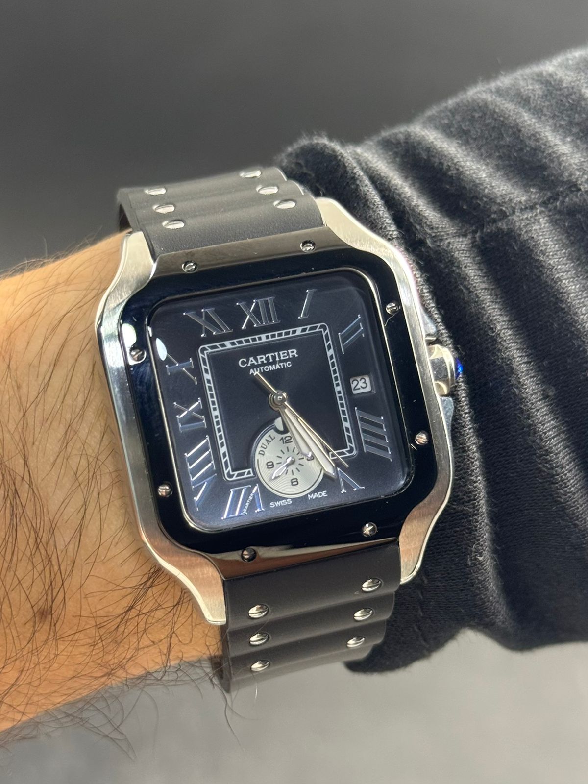 Crtr Luxury Goma Negra Tablero Azul Plateado Negro