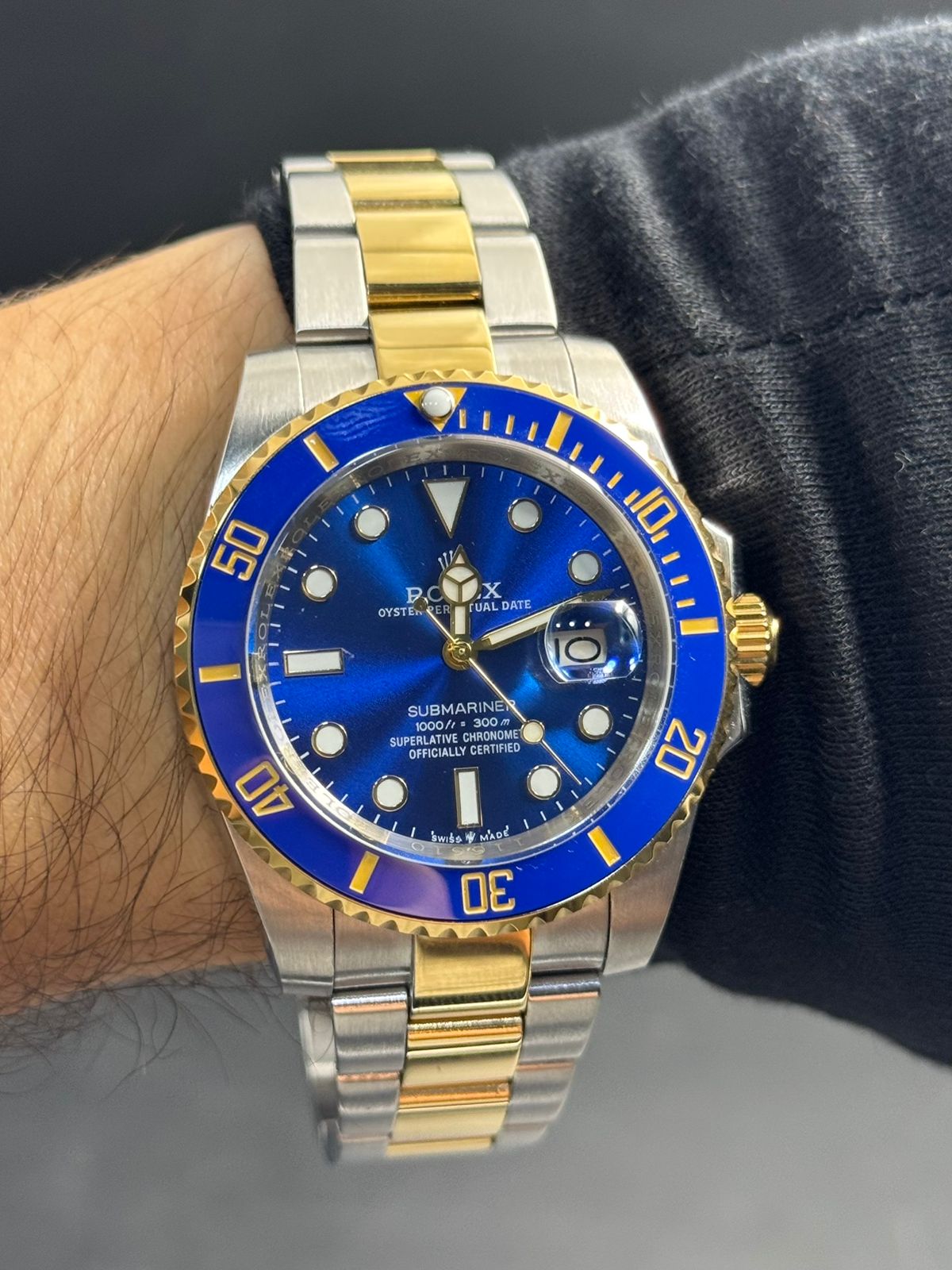 Rlx Luxury Bicolor Dorado Tablero Azul Bisel Azul