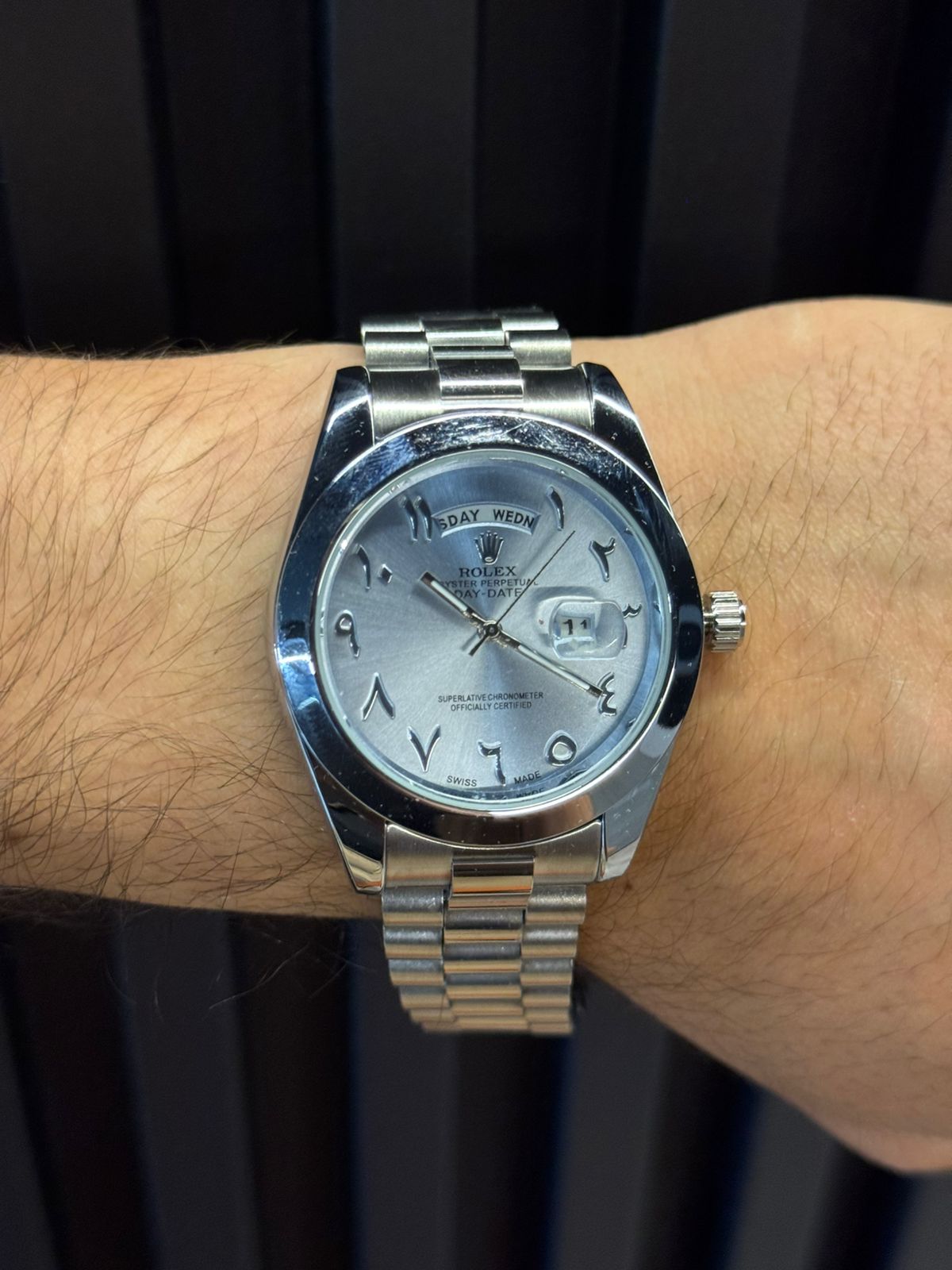 Rlx Arabe Liso Plateado Tablero Plateado