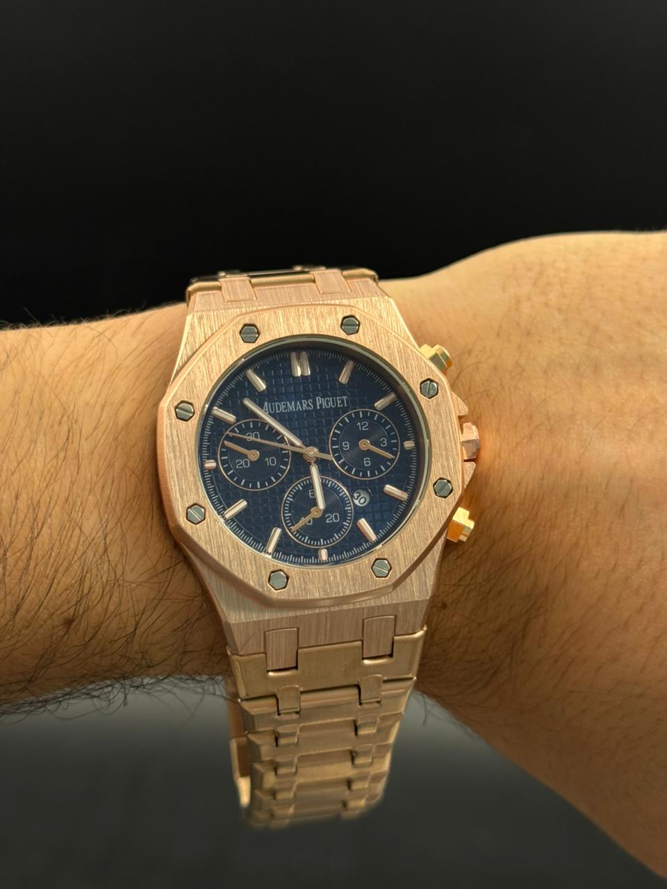 Admrs  Crono Oro Rosa Tablero Azul