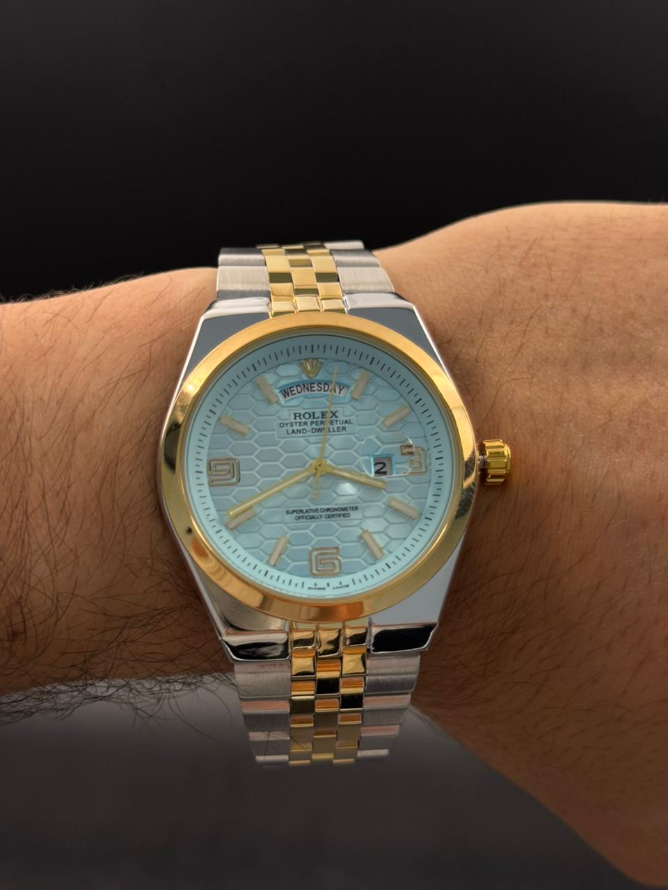 Rlx Lx Liso Bicolor Dorado Tablero Azul