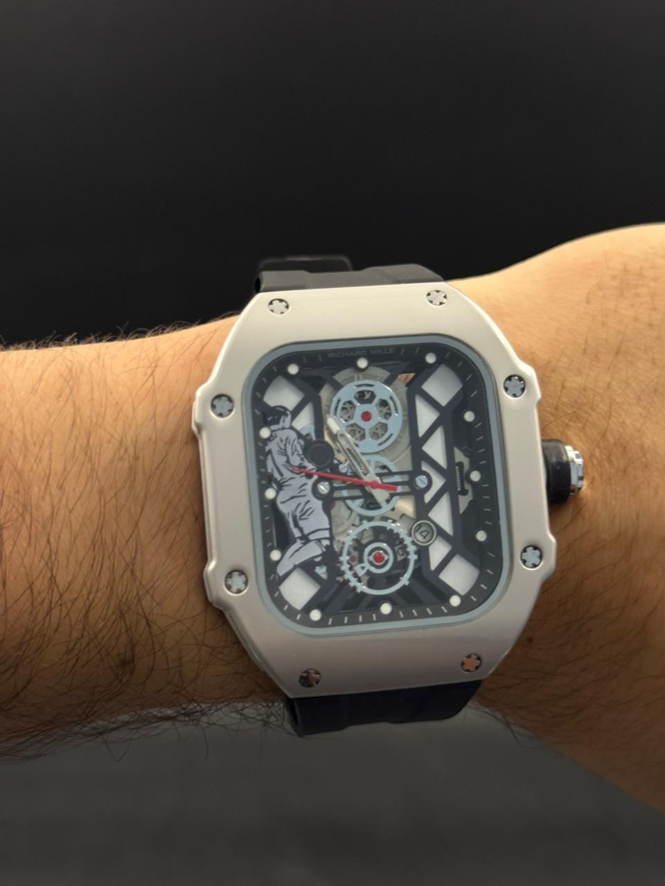 Rchrd Mll C7 Goma Negra Tablero Plateado