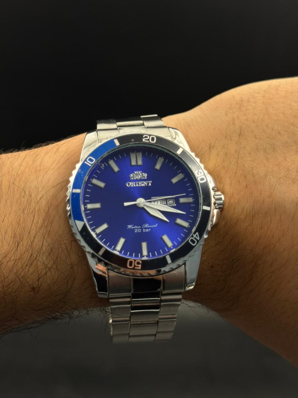 Ornt 20 Bar Plateado Tablero Azul Bisel Azul Negro