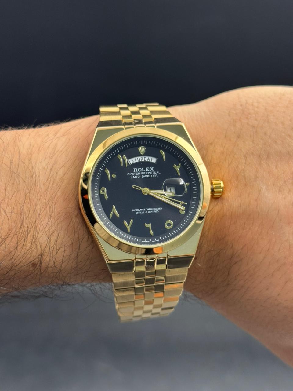 Rlx Lx Arabe Dorado Tablero Negro