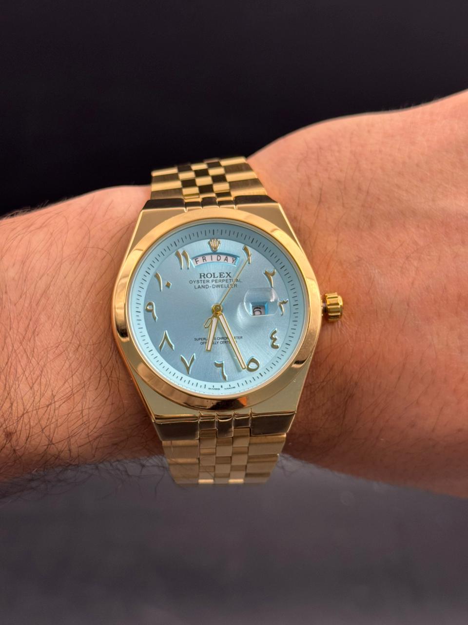 Rlx Lx Arabe Dorado Tablero Azul