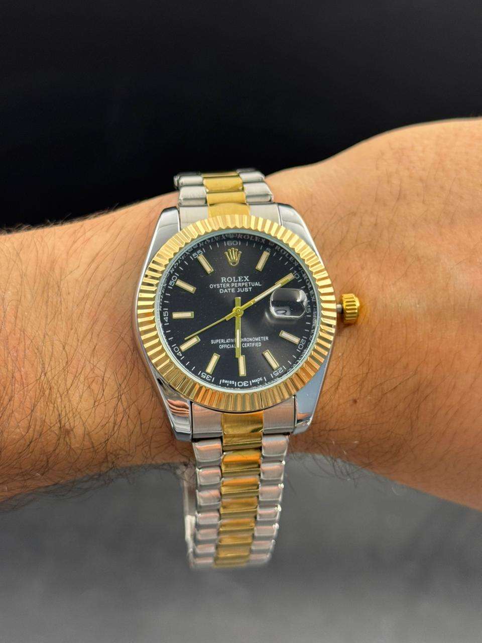 Rlx Timex Bicolor Dorado Tablero Negro
