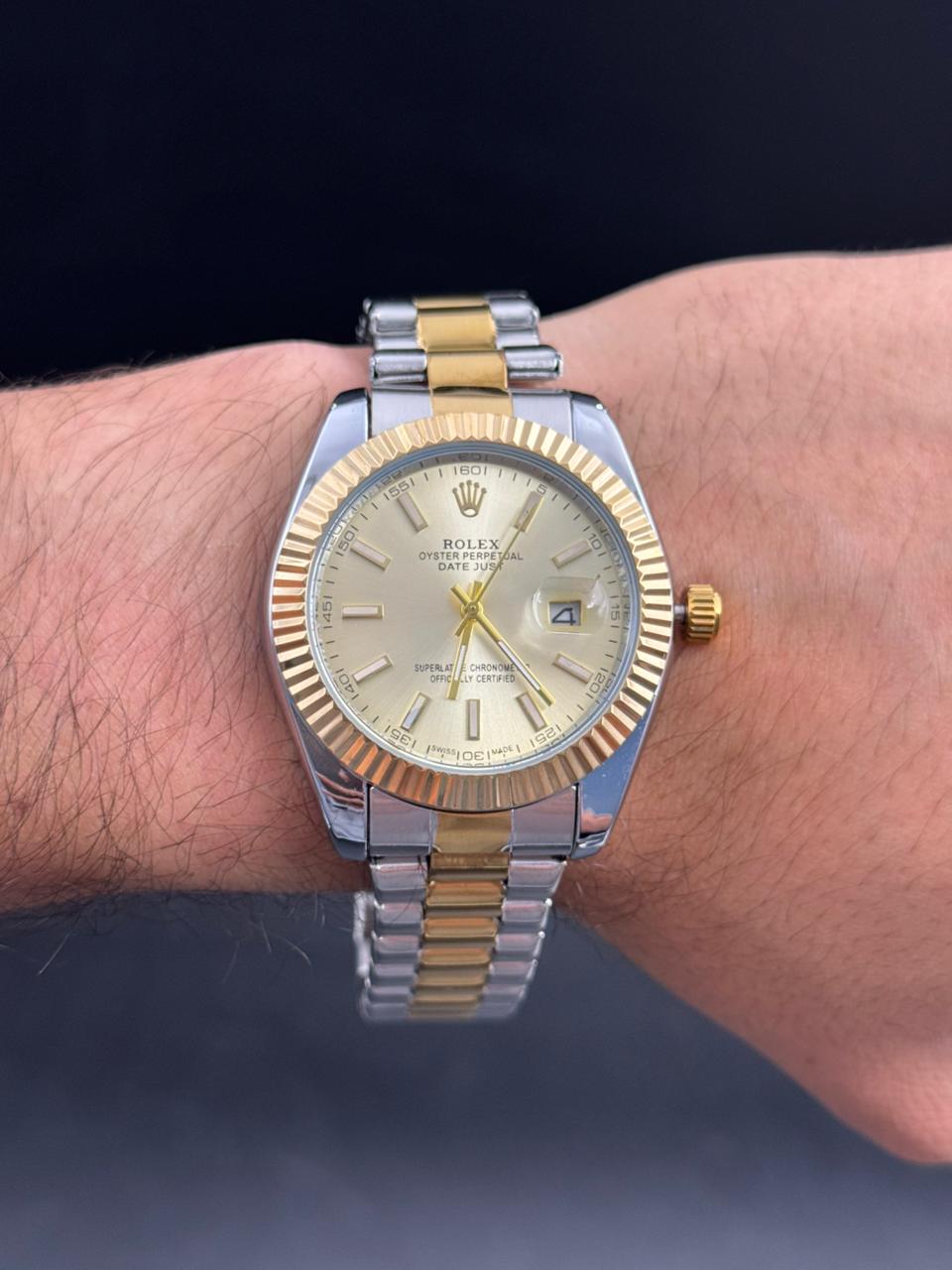 Rlx Timex Bicolor Dorado Tablero Dorado