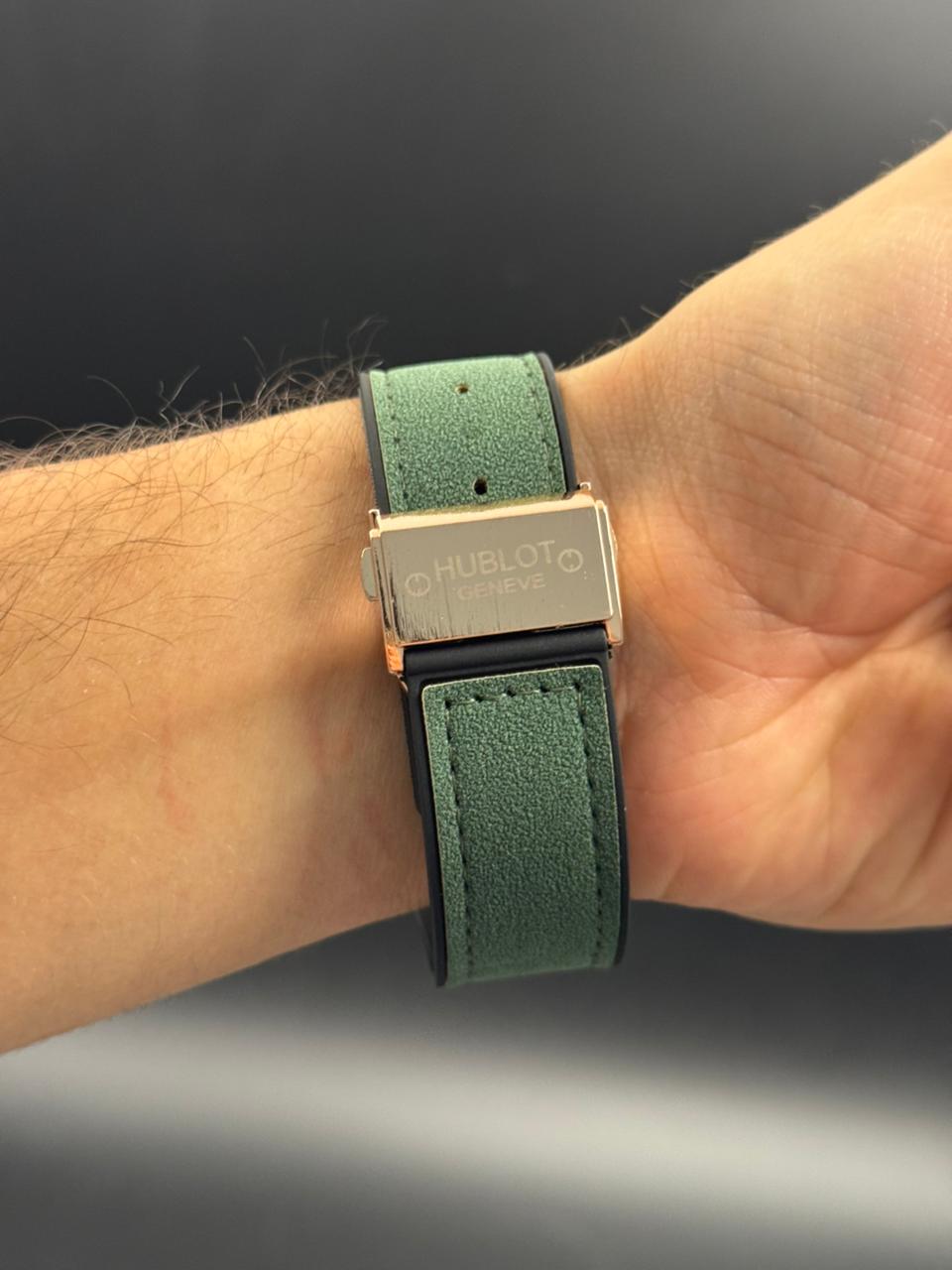 Hblt Big Bang Cuero Verde Tablero Negro Oro Rosa Negro