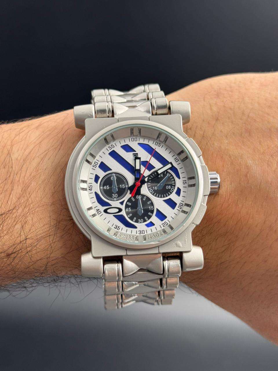 Okl 2026 Metalico Plateado Tablero Blanco Azul